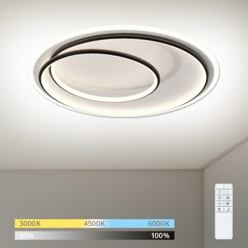 Brilagi - LED-dimbare plafondlamp FLARE LED/38W/230V 3000-6000K Ø 48 cm zwart/wit + afstandsbediening