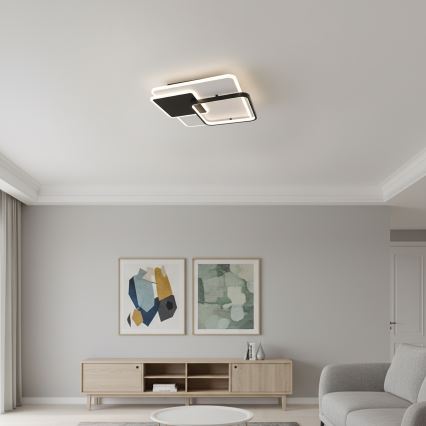 Brilagi - dimbare LED-plafondlamp FLARE LED/64W/230V 3000-6000K 45x45 cm wit/zwart + afstandsbediening
