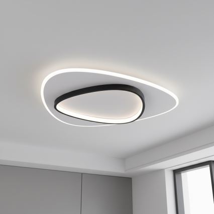 Brilagi - Dimbare LED-plafondlamp FLARE LED/70W/230V 3000-6000K 55x55 cm wit/zwart + afstandsbediening