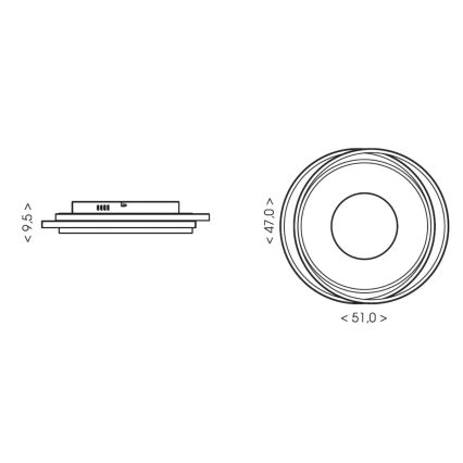 BRILAGI - LED dimbare plafondlamp FLARE LED/84W/230V 3000-6000K 47x51 cm zwart + afstandsbediening
