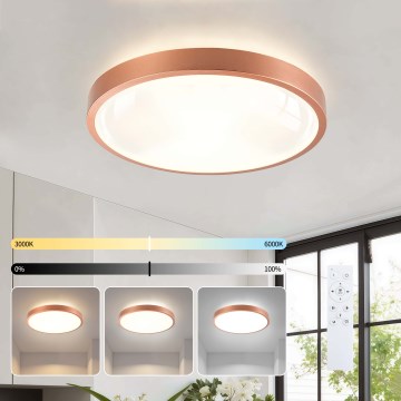 BRILAGI - LED-dimbare plafondlamp GLASS POOL DOUBLE LED/48W/230V Ø 40 cm koperkleurig + afstandsbediening