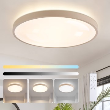 Brilagi - LED dimbare plafondlamp GLASS POOL DOUBLE LED/80W/230V 3000-6000K 60 cm beige + afstandsbediening