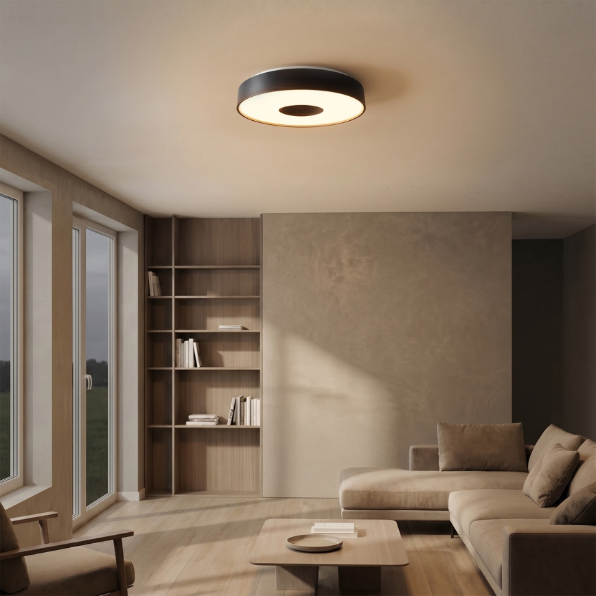 Brilagi - dimbare LED-plafondlamp JAMIS LED/48W/230V 3000-6500K Ø 39 cm zwart + afstandsbediening