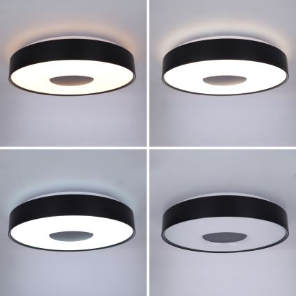 Brilagi - dimbare LED-plafondlamp JAMIS LED/48W/230V 3000-6500K Ø 39 cm zwart + afstandsbediening
