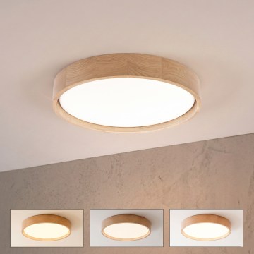 Brilagi - LED dimbare plafondlamp MANAROLA REMOTE LED/24W/230V 3000-6500K Ø 41 cm eik + afstandsbediening
