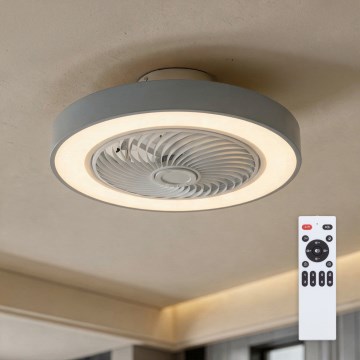 Brilagi - LED-dimbare plafondlamp met ventilator LED/38W/230V 3000-6500K 3000-6500K Ø 50 cm grijs + afstandsbediening