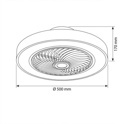 Brilagi - dimbare LED-plafondlamp met ventilator LED/38W/230V 3000-6500K Ø 50 cm goudkleurig + afstandsbediening