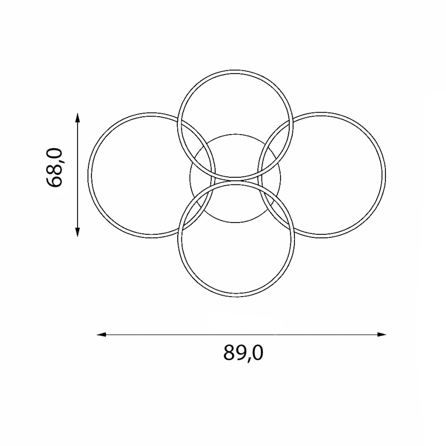 Brilagi - LED dimbare plafondlamp ORBITS LED/52W/230V 3000-6000K + afstandsbediening
