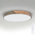 BRILAGI - LED dimbare plafondlamp PILANA LED/60W/230V 3000-6500K eik/beige Ø 60 cm + met afstandsbediening