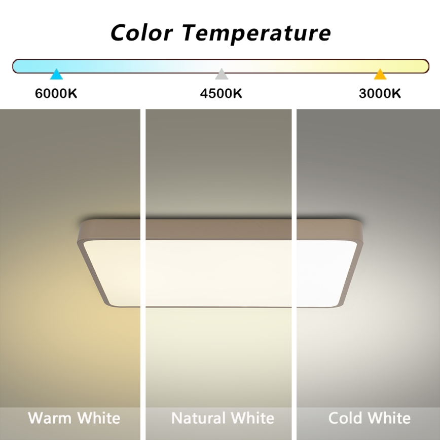 Brilagi - dimbare LED-plafondlamp POOL LED/36W/230V 3000-6000K 40x40 cm beige + afstandsbediening