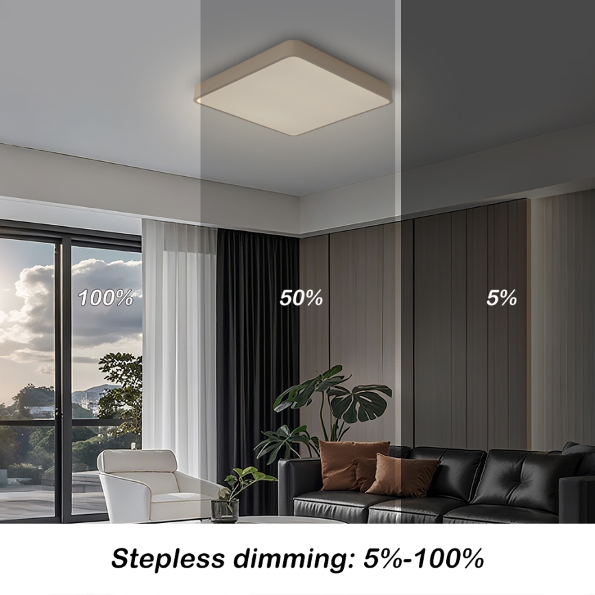 Brilagi - dimbare LED-plafondlamp POOL LED/36W/230V 3000-6000K 40x40 cm beige + afstandsbediening