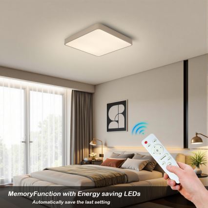 Brilagi - dimbare LED-plafondlamp POOL LED/36W/230V 3000-6000K 40x40 cm beige + afstandsbediening