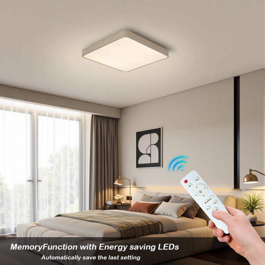 Brilagi - dimbare LED-plafondlamp POOL LED/36W/230V 3000-6000K 40x40 cm beige + afstandsbediening