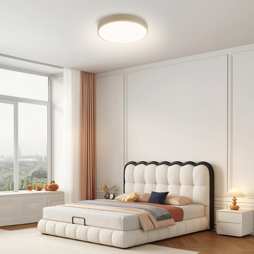Brilagi - LED Dimbare plafondlamp POOL LED/36W/230V 3000-6000K Ø 30 cm beige + afstandsbediening