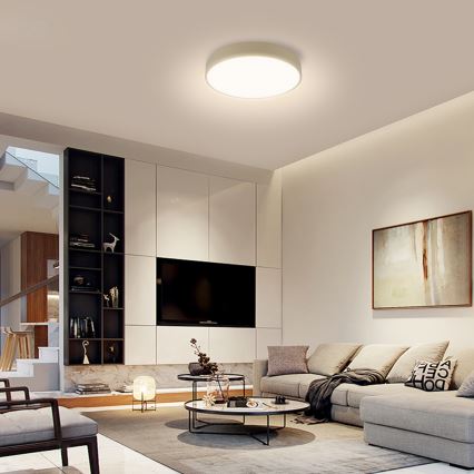 Brilagi - LED Dimbare plafondlamp POOL LED/36W/230V 3000-6000K Ø 30 cm beige + afstandsbediening