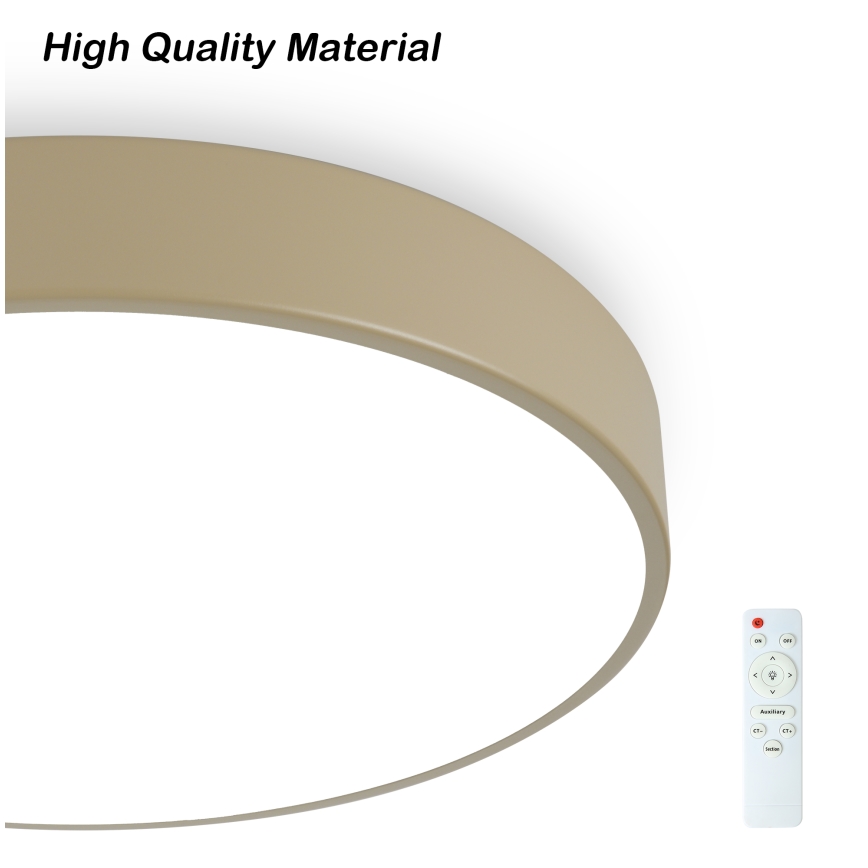 Brilagi - LED Dimbare plafondlamp POOL LED/36W/230V 3000-6000K Ø 30 cm beige + afstandsbediening