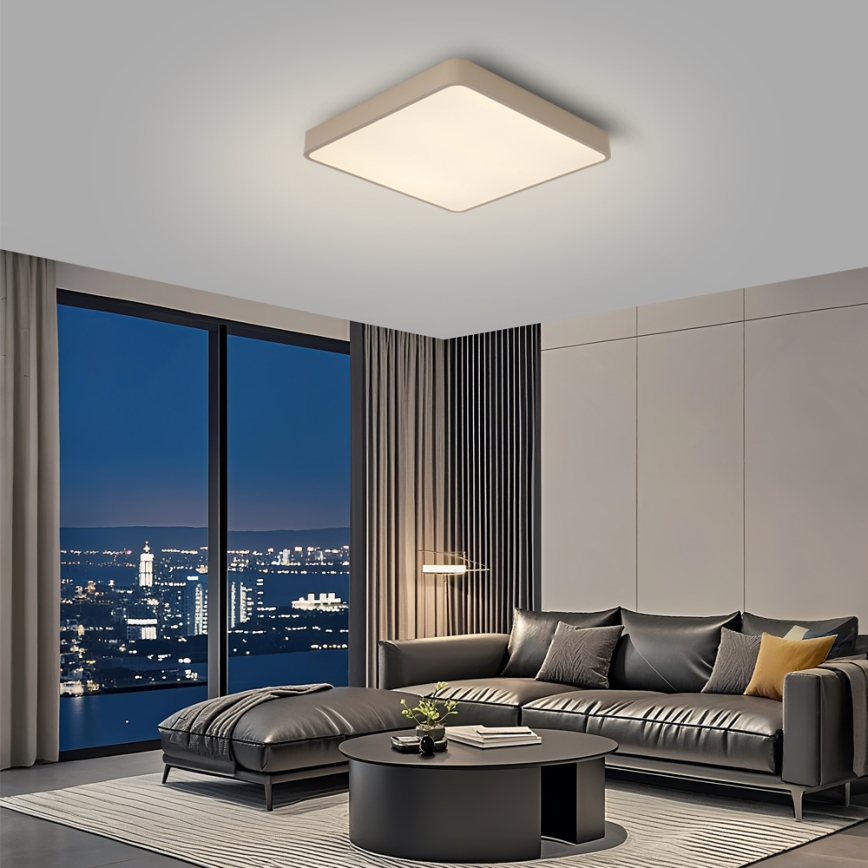 Brilagi - LED dimbare plafondlamp POOL LED/48W/230V 3000-6000K 50x50 cm beige + afstandsbediening