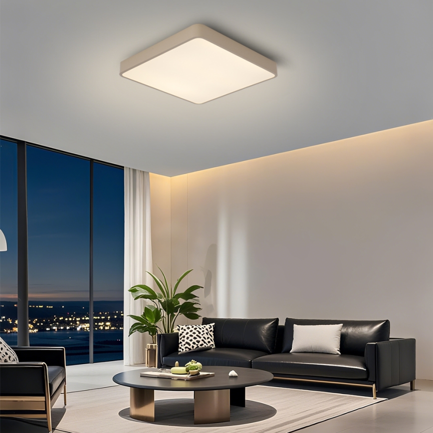 Brilagi - LED dimbare plafondlamp POOL LED/48W/230V 3000-6000K 50x50 cm beige + afstandsbediening