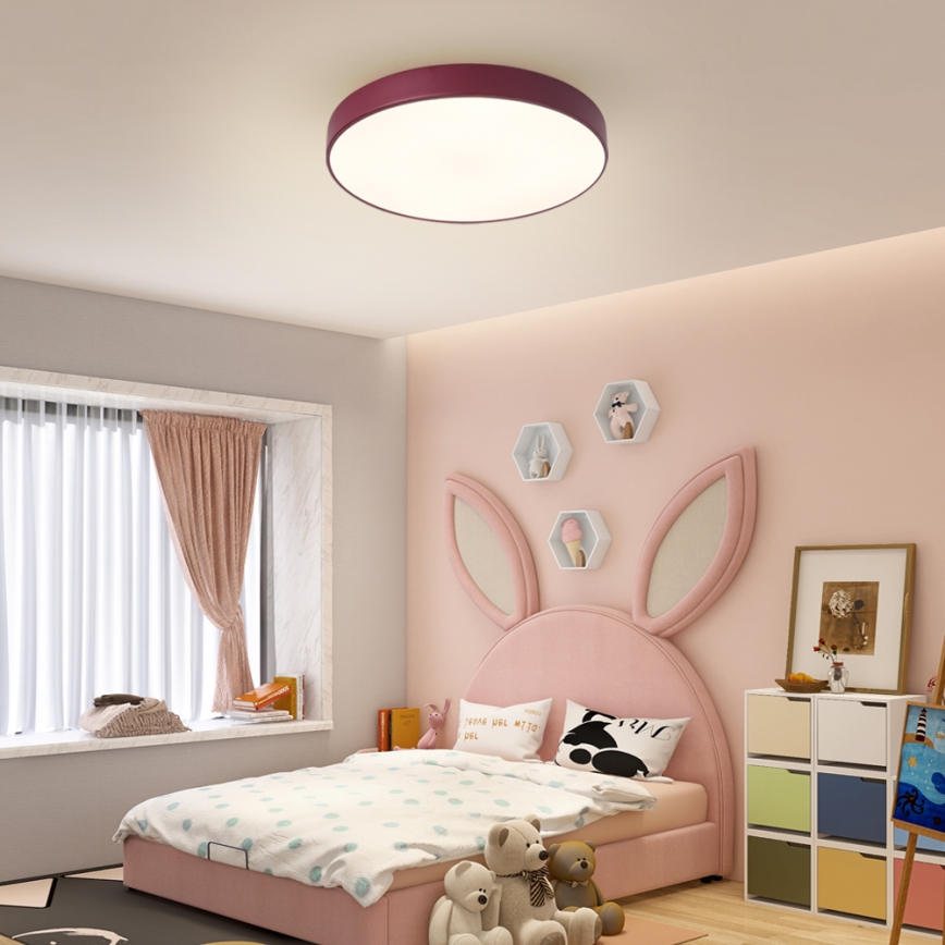 Brilagi - dimbare LED-plafondlamp POOL LED/60W/230V, 3000-6000K, diameter 50 cm, bordeaux + afstandsbediening