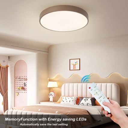 Brilagi - Dimbare LED-plafondlamp POOL LED/60W/230V 3000-6000K Ø 50 cm bruin + afstandsbediening