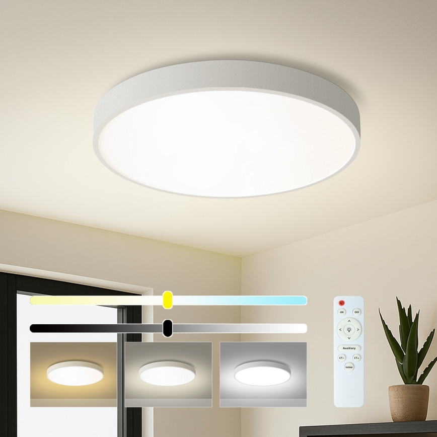Brilagi - LED dimbare plafondlamp POOL LED/60W/230V 3000-6000K Ø 60 cm wit + afstandsbediening