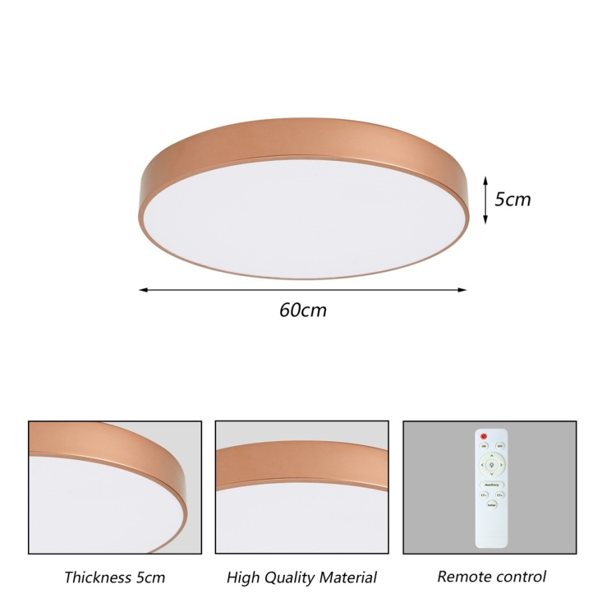 BRILAGI - dimbare LED-plafondlamp POOL LED/60W/230V 3000-6000K Ø 60 cm koperkleurig + met afstandsbediening