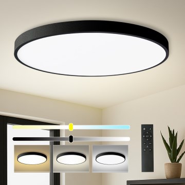 Brilagi - LED-dimbare plafondlamp POOL SMART LED/180W/230V 3000-6000K Ø 120 cm Wi-Fi Tuya zwart + afstandsbediening