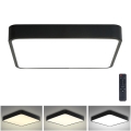 Brilagi - LED dimbare plafondlamp POOL SQUARE LED/36W/230V 3000-6000K 40x40 cm zwart + afstandsbediening