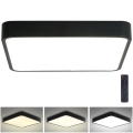 Brilagi - LED dimbare plafondlamp POOL SQUARE LED/48W/230V 3000-6000K 50x50 cm zwart + afstandsbediening