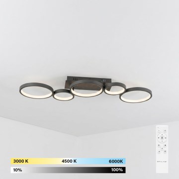 Brilagi - LED dimbare plafondlamp RINGO LED/34W/230V 3000-6000K zwart + afstandsbediening