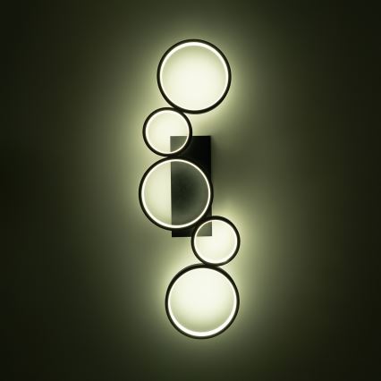 Brilagi - LED dimbare plafondlamp RINGO LED/34W/230V 3000-6000K 28x84 cm zwart + afstandsbediening