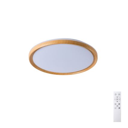 Brilagi - Dimbare LED-plafondlamp RIVO LED/72W/230V 3000-6000K houtlook Ø 50 cm + afstandsbediening