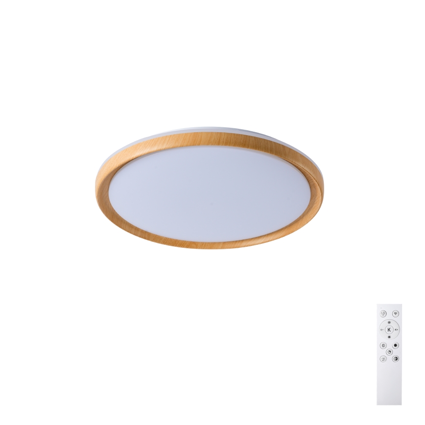 Brilagi - Dimbare LED-plafondlamp RIVO LED/72W/230V 3000-6000K houtlook Ø 50 cm + afstandsbediening