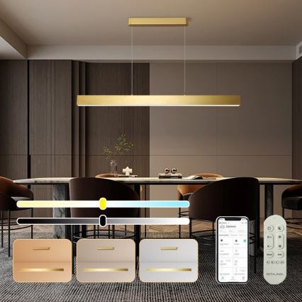 Brilagi - LED dimbare hanglamp aan kabel SLEEKLINE SMART LED/40W/230V 3000-6000K Wi-Fi Tuya goud + afstandsbediening