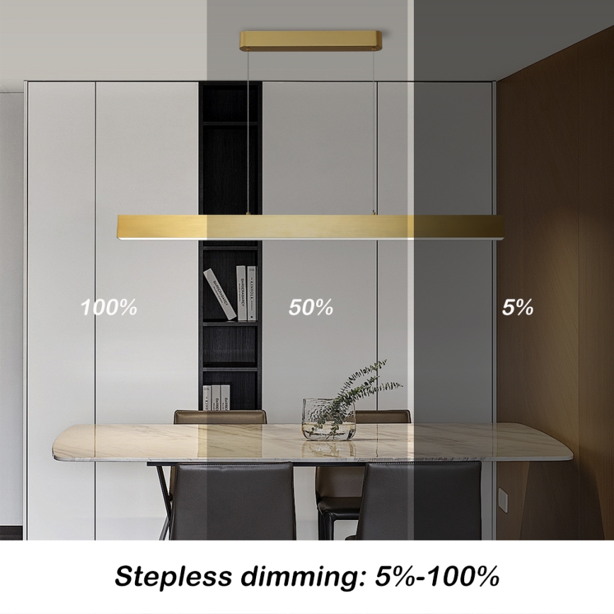 Brilagi - LED dimbare hanglamp aan kabel SLEEKLINE SMART LED/40W/230V 3000-6000K Wi-Fi Tuya goud + afstandsbediening