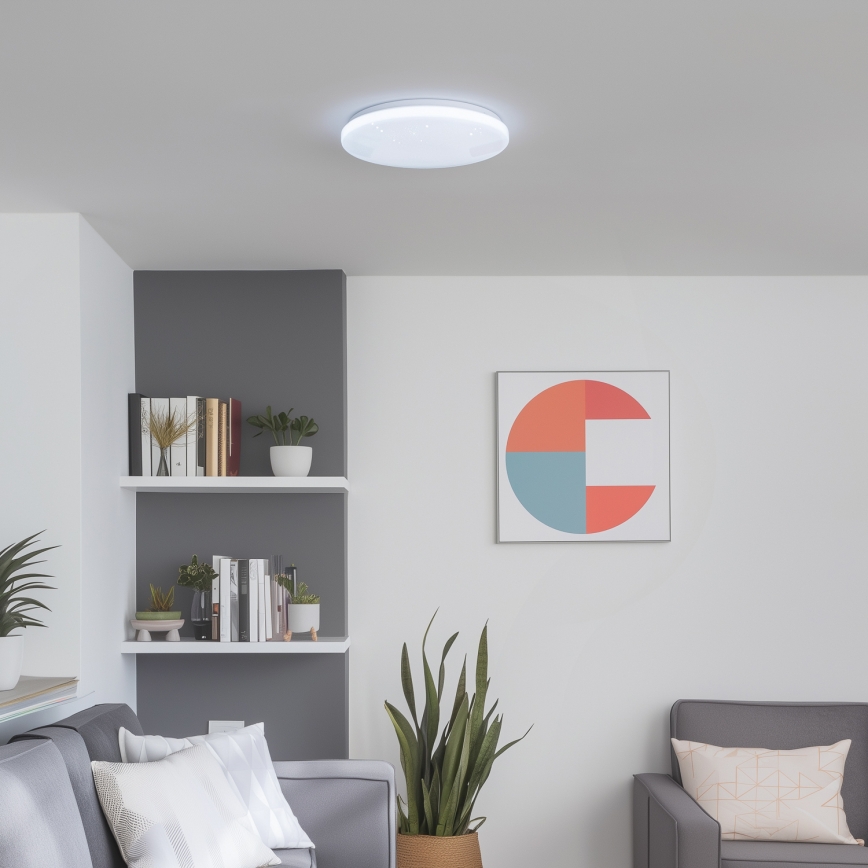 Brilagi - Dimbare LED plafondlamp SMART STARS LED/24W/230V Ø 38 cm 3000-6000K Wi-Fi Tuya Beacon + afstandsbediening
