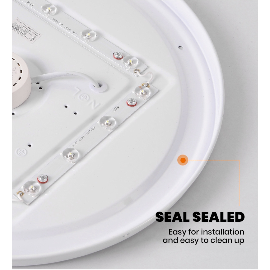 Brilagi - Dimbare LED plafondlamp SMART STARS LED/24W/230V Ø 38 cm 3000-6000K Wi-Fi Tuya Beacon + afstandsbediening