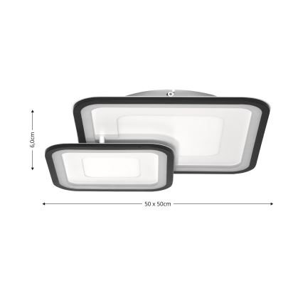 Brilagi - LED dimbare plafondlamp TANDORA LED/49W/230V 50x50 cm 3000-6000K + afstandsbediening