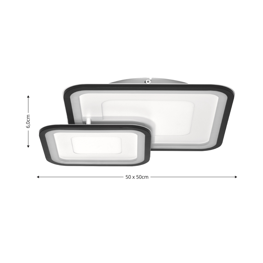Brilagi - LED dimbare plafondlamp TANDORA LED/49W/230V 50x50 cm 3000-6000K + afstandsbediening