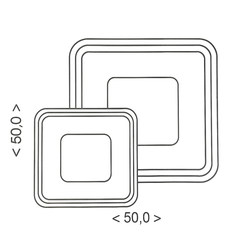 Brilagi - LED dimbare plafondlamp TANDORA LED/49W/230V 50x50 cm 3000-6000K + afstandsbediening