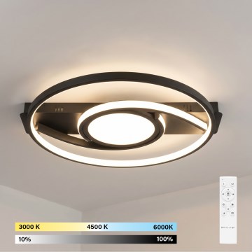 Brilagi - LED-dimbare plafondlamp TWIRL LED/38W/230V 3000-6000K zwart + afstandsbediening