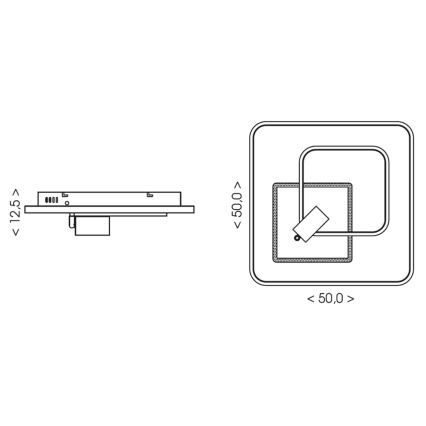 Brilagi - LED dimbare plafondlamp UNITY LED/75W/230V + 1xGU10/3W 3000-6000K 50x50 cm wit/zwart + afstandsbediening
