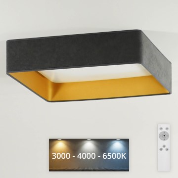 Brilagi - LED dimbare plafondlamp VELVET SQUARE LED/24W/230V 43x43 cm 3000/4000/6500K + afstandsbediening grijs