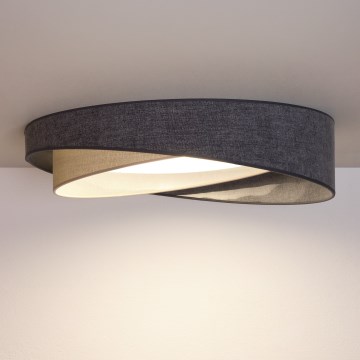BRILAGI - LED-dimbare plafondlamp VELVET TWIST LED/36W/230V 3000-6000K Ø65 cm Wi-Fi Tuya Beacon grijs/crème + afstandsbediening