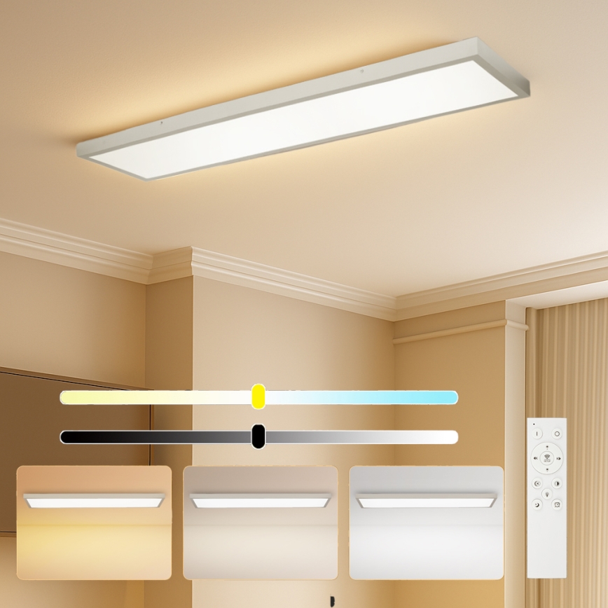 Brilagi - LED dimbare plafondlamp voor de badkamer FRAME SMART LED/50W/230V 120x30 cm 3000-6000K IP44 zilver + afstandsbediening