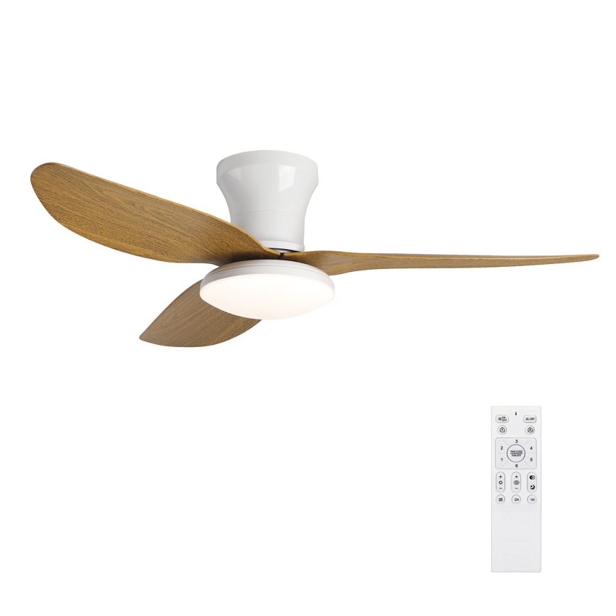 Brilagi - LED dimbare plafondventilator LED/30W/230V 3000-6500K wit/bruin + afstandsbediening