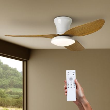 Brilagi - LED dimbare plafondventilator LED/30W/230V 3000-6500K wit/bruin + afstandsbediening