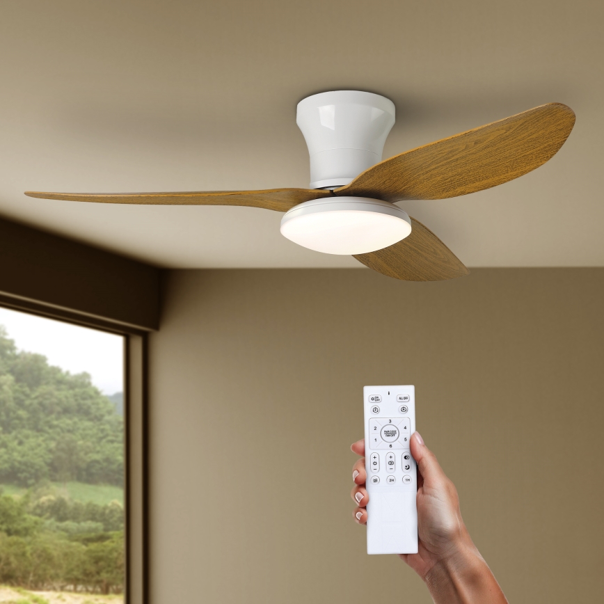 Brilagi - LED dimbare plafondventilator LED/30W/230V 3000-6500K wit/bruin + afstandsbediening