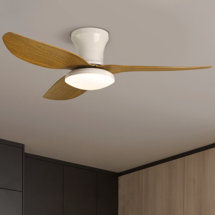 Brilagi - LED dimbare plafondventilator LED/30W/230V 3000-6500K wit/bruin + afstandsbediening