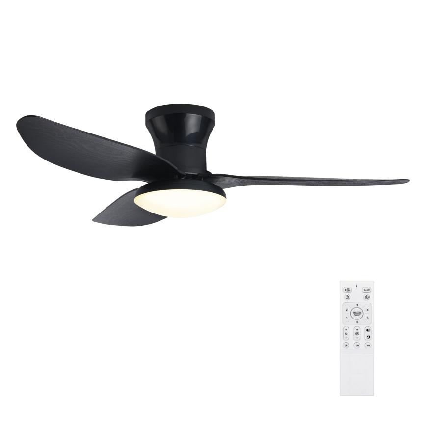 Brilagi - LED dimbare plafondventilator LED/30W/230V 3000-6500K zwart + afstandsbediening